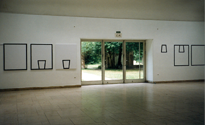Janne Laurila, Untitled, 1996, acrylic on wall and canvas, installation view UdK Berlin