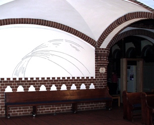 Janne Laurila, Untitled, 2007, pen on canvas, 191 x 400 cm, installation view Passionskirche, Berlin